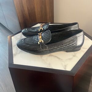 Saint G Women's Marisa Black Woven Loafers US 8 UK 38